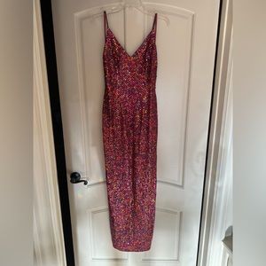 Multicolor sequin gown